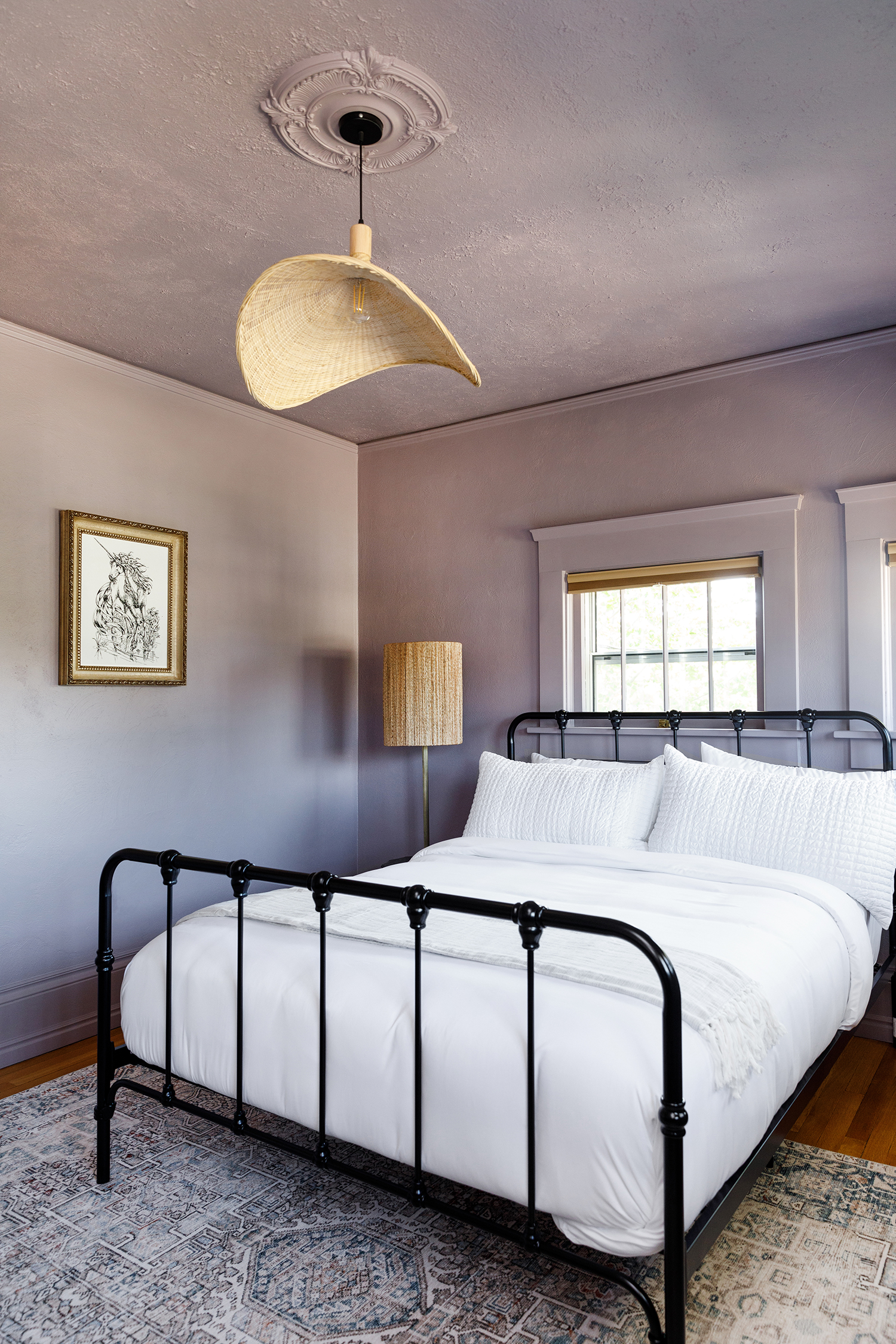 Purple Bedroom in Boise House by We Three Design