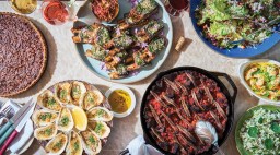 Overhead Food Dishes