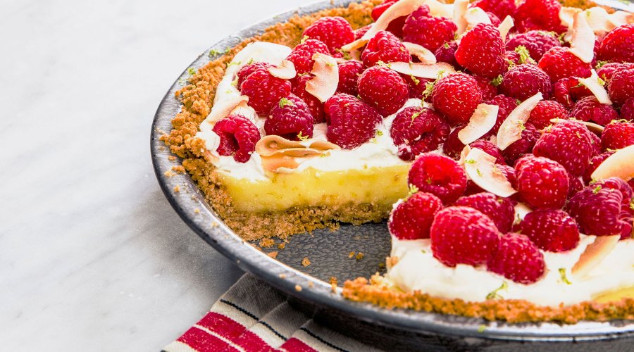 Raspberry, Lime, and Coconut Pie (0617)