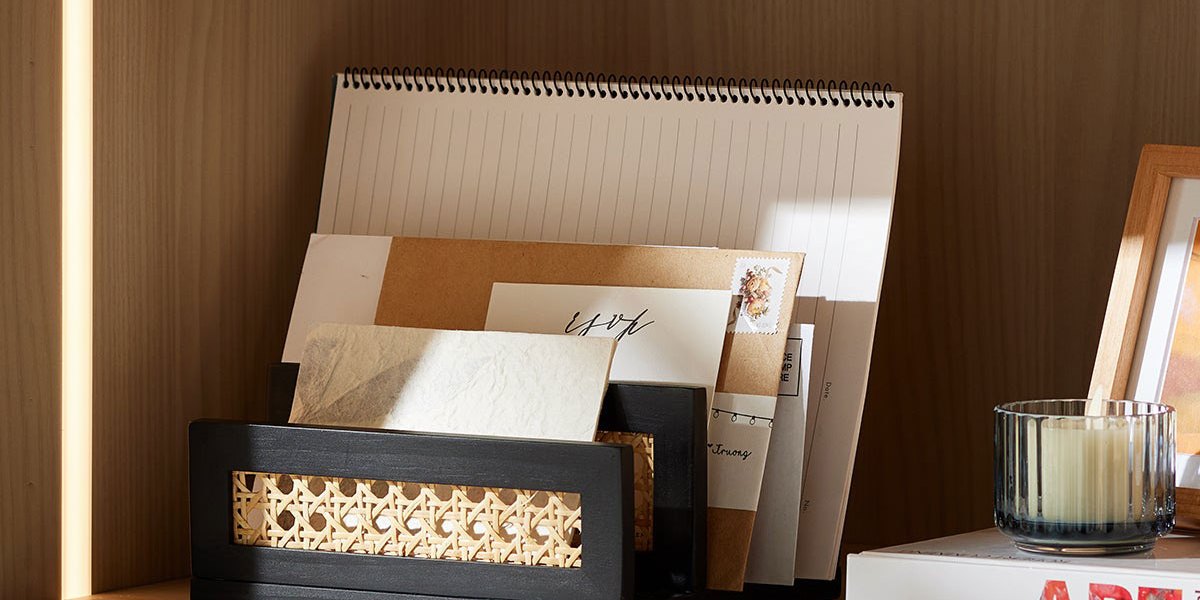 Rattan Caning Letter Holder