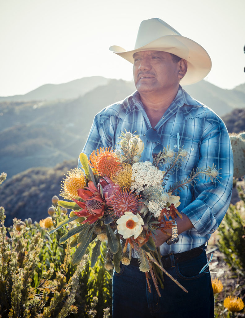 Mel Resendiz with a Bouquet
