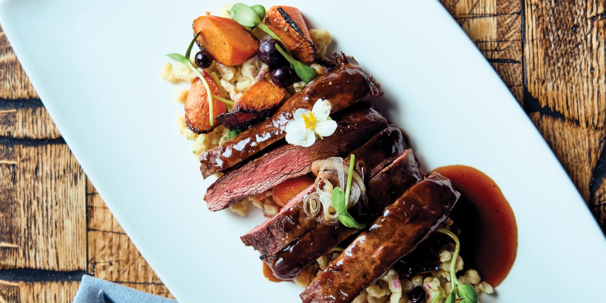 Bison with Hazelnut Spätzle