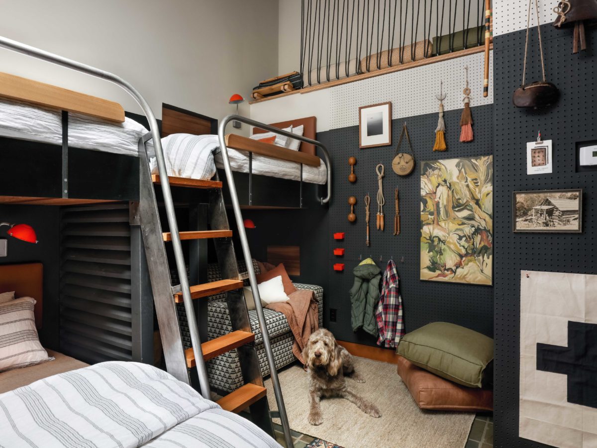 Bunk Room with Pegboard and Bonus Nook