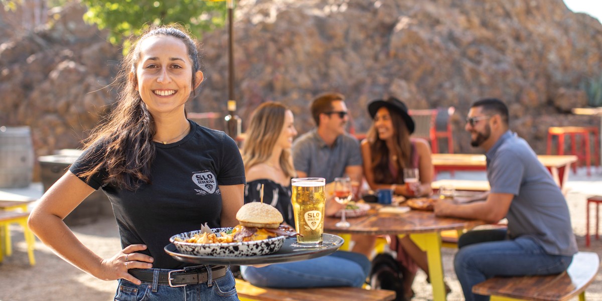 Dining at SLO Brew in San Luis Obispo, California