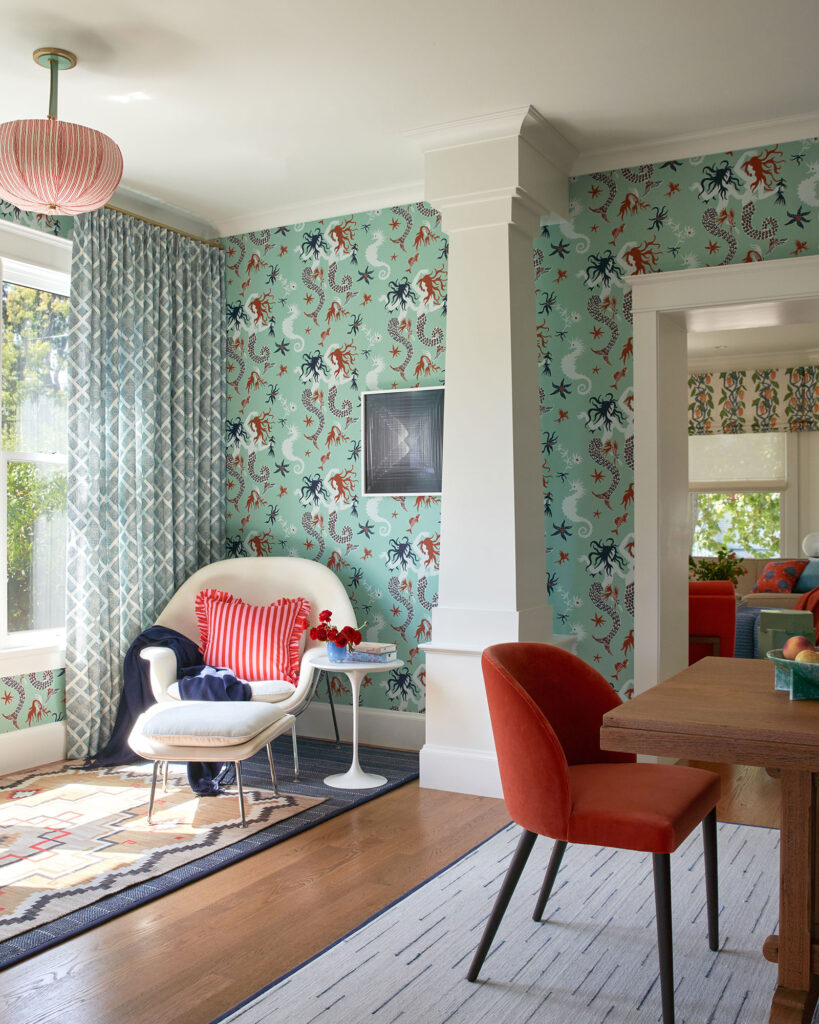 Seating Corner in Healdsburg Vacation Home by Studio Munroe