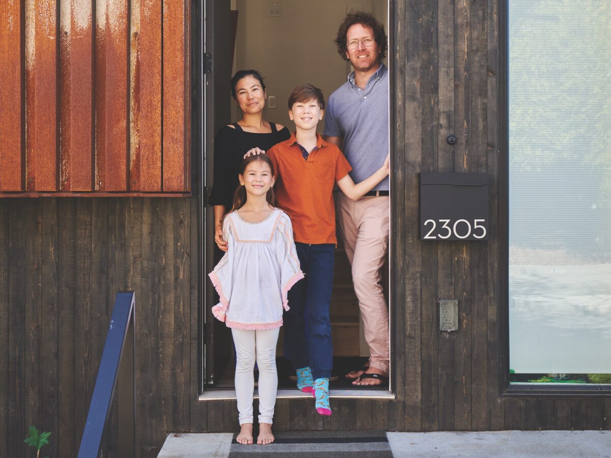 The Large Family Outside Their Seattle Townhome