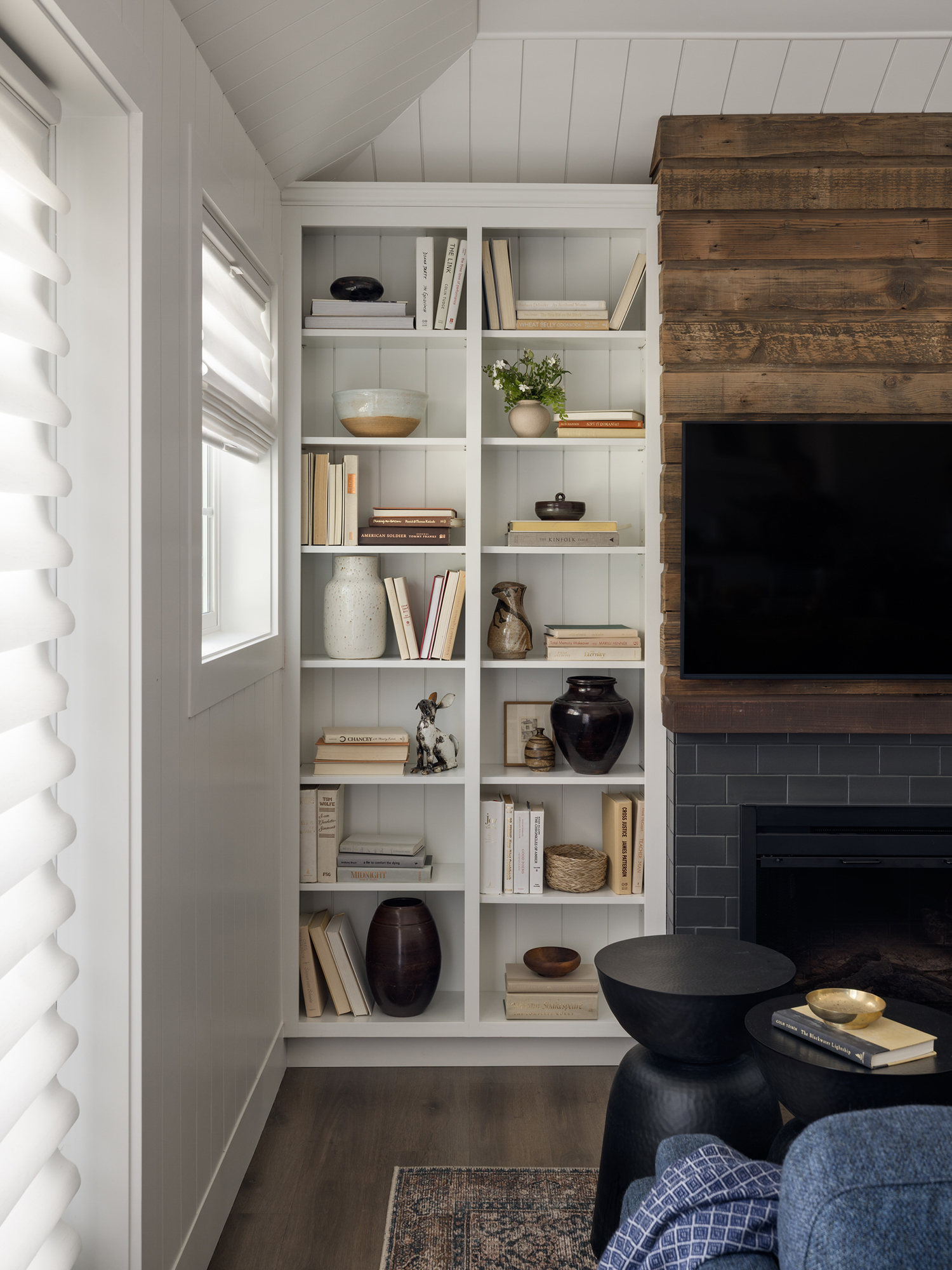 Shelving in Vashon Island Cottage by White Space Design Group