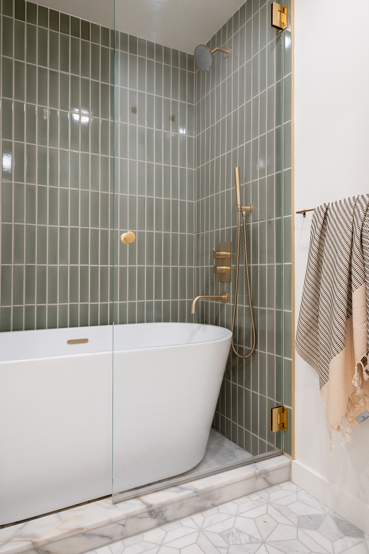 Shower Alcove in Oakland Condo by Gina Rachelle Design