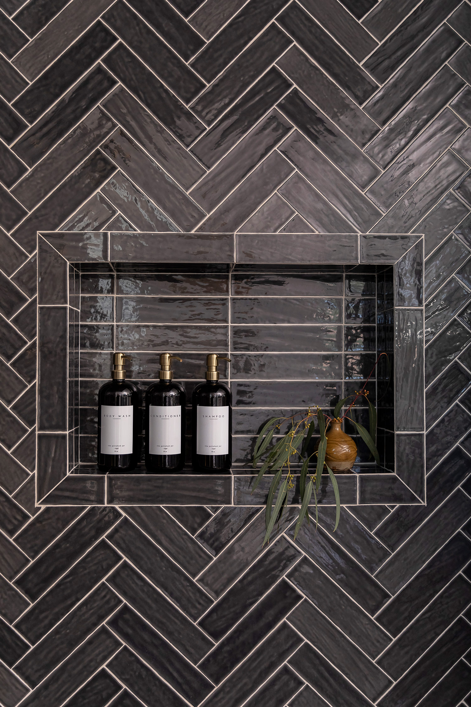 Shower Shelving in Bathroom by JKB Design