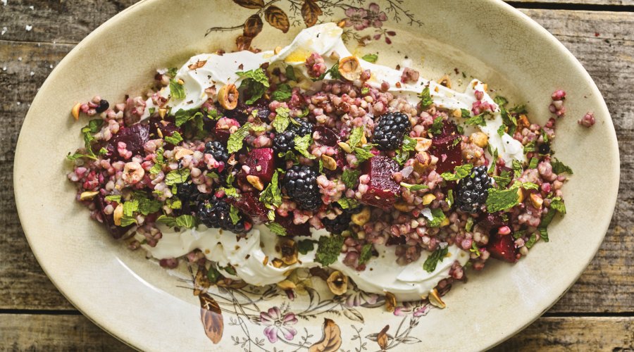 Beet, Blackberry Buckwheat Salad