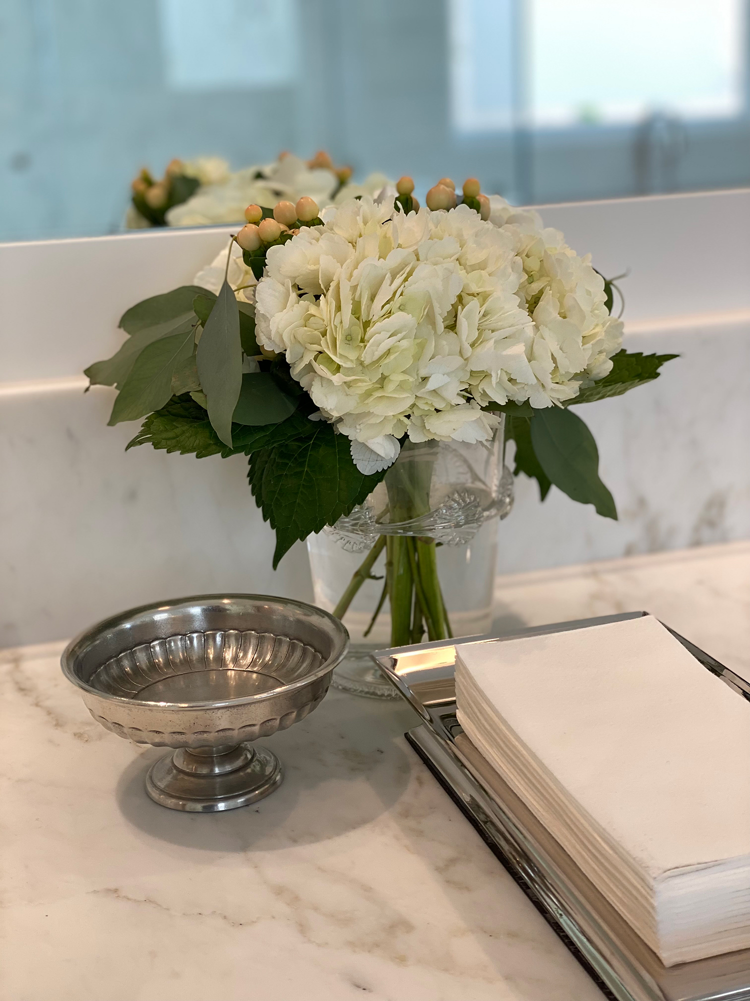 Silver Pieces and Flowers