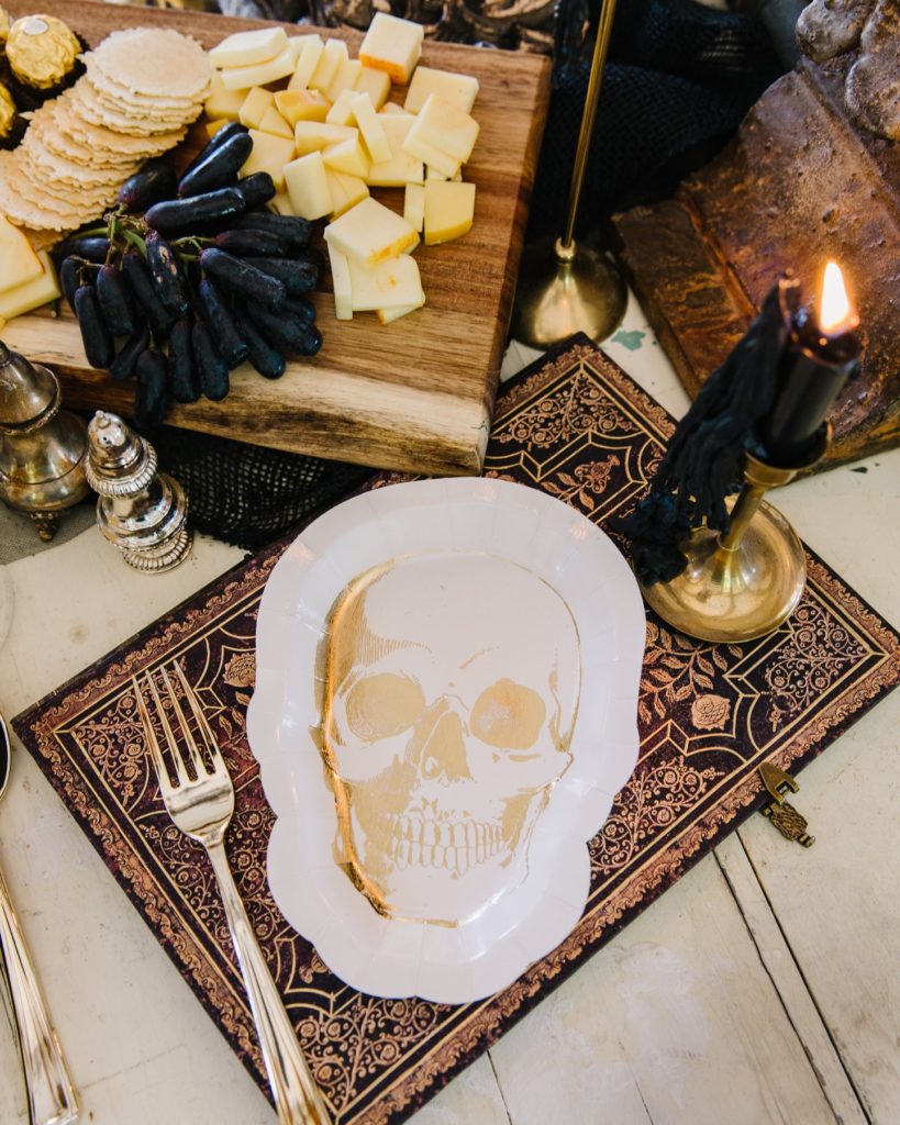 skull halloween plates adult dinner party
