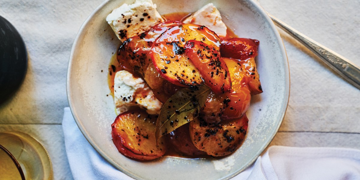 Feta with Roasted Peaches