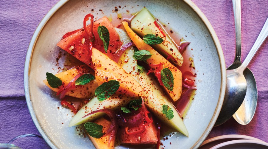 Melon Salad with Pickled Chilies