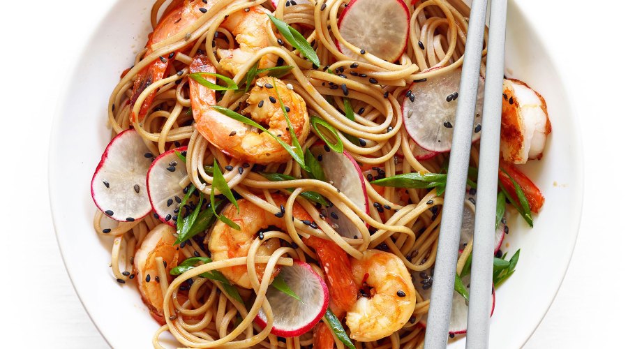 Spicy Soba Noodles with Shrimp