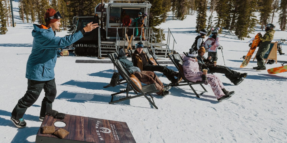 Cornhole at High West's Outpost Pop-up at Mammoth Mountain