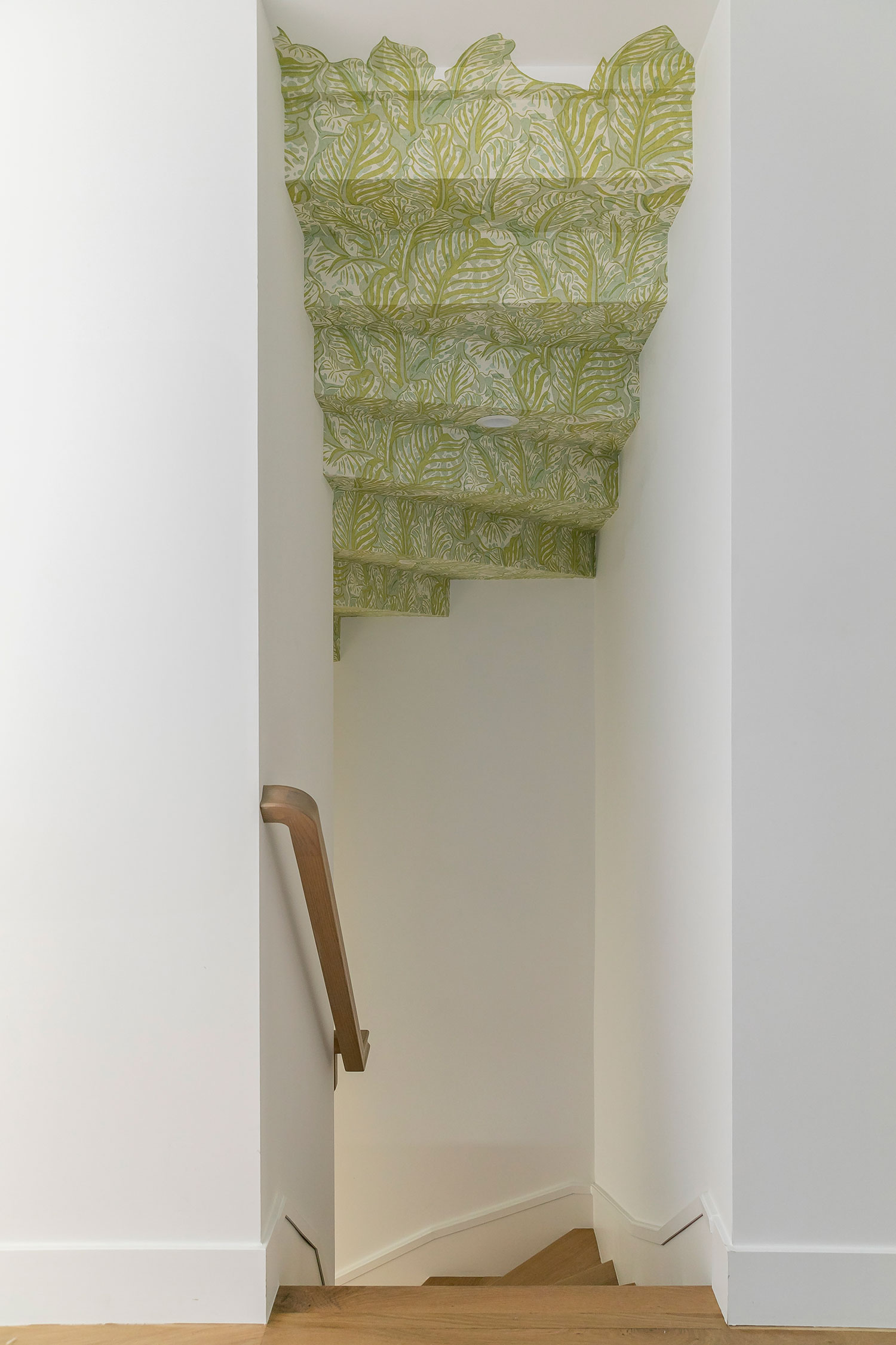 Stairs in Balboa Island Cottage by Blackband Design