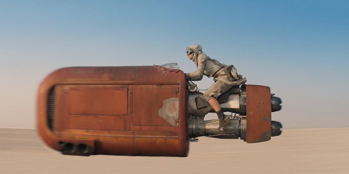 Rey on Speeder