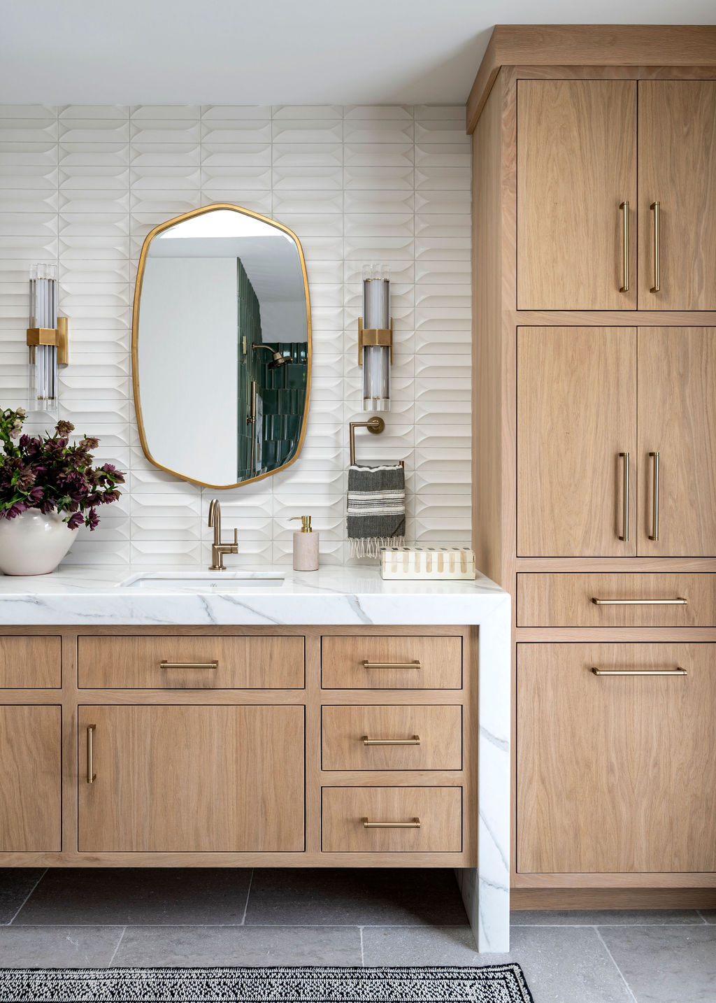 Storage in Lafayette Bathroom by Emerson Grace Design