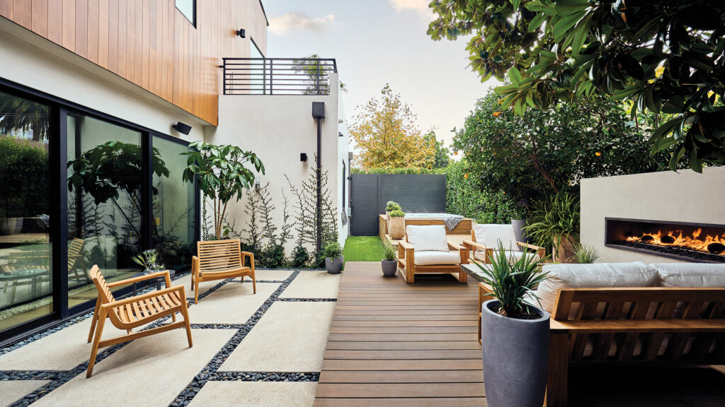 Sustainable Outdoor Living Fireplace Deck Seating