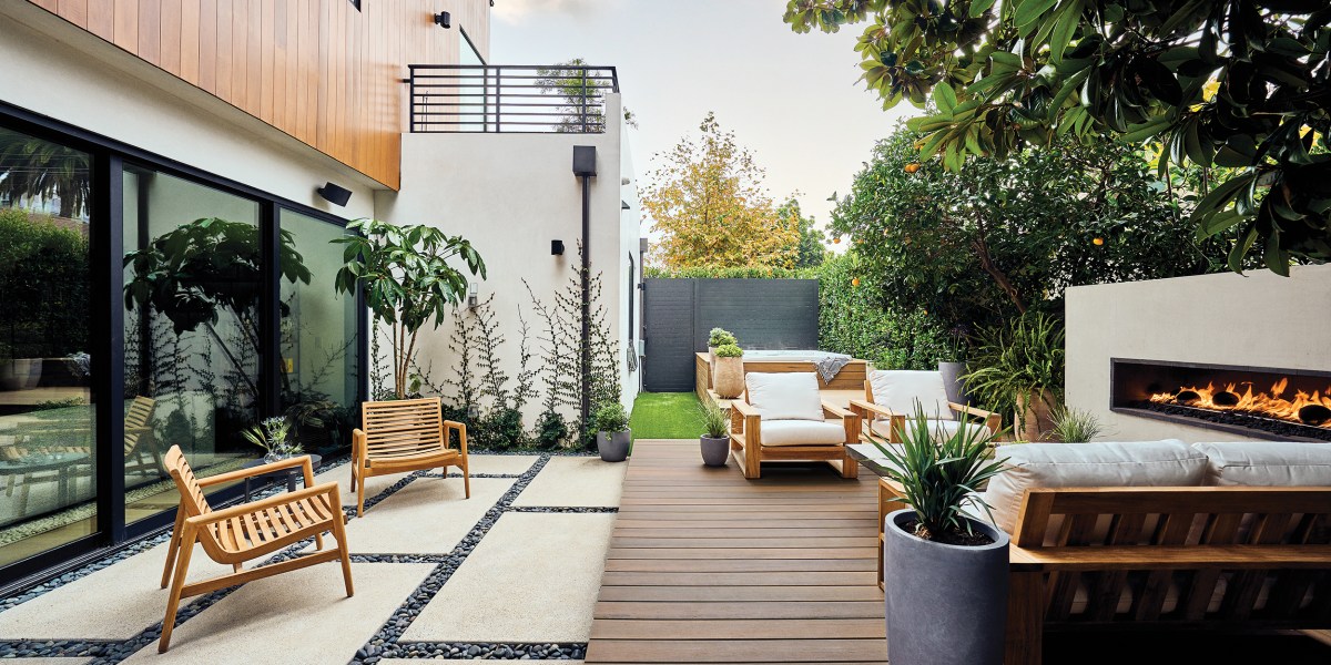 Sustainable Outdoor Living Fireplace Deck Seating
