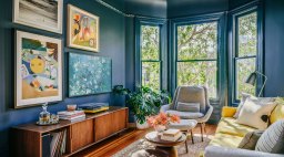 Teal Living Room by Clara Jung