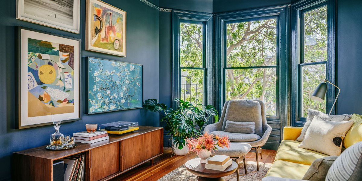 Teal Living Room by Clara Jung