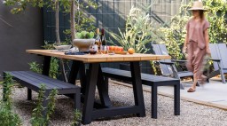 Terra Outdoor Dining Table Belvedere Benches