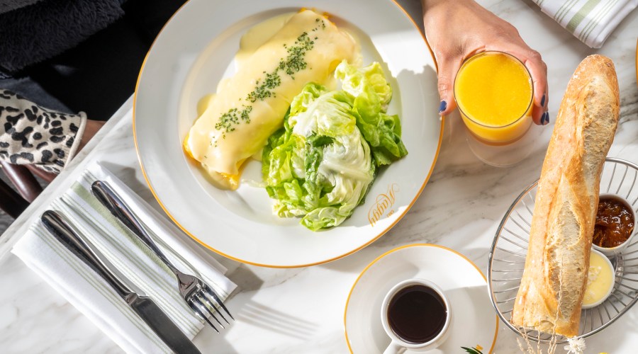 thompson denver chef ludo overhead shot of denver omelet