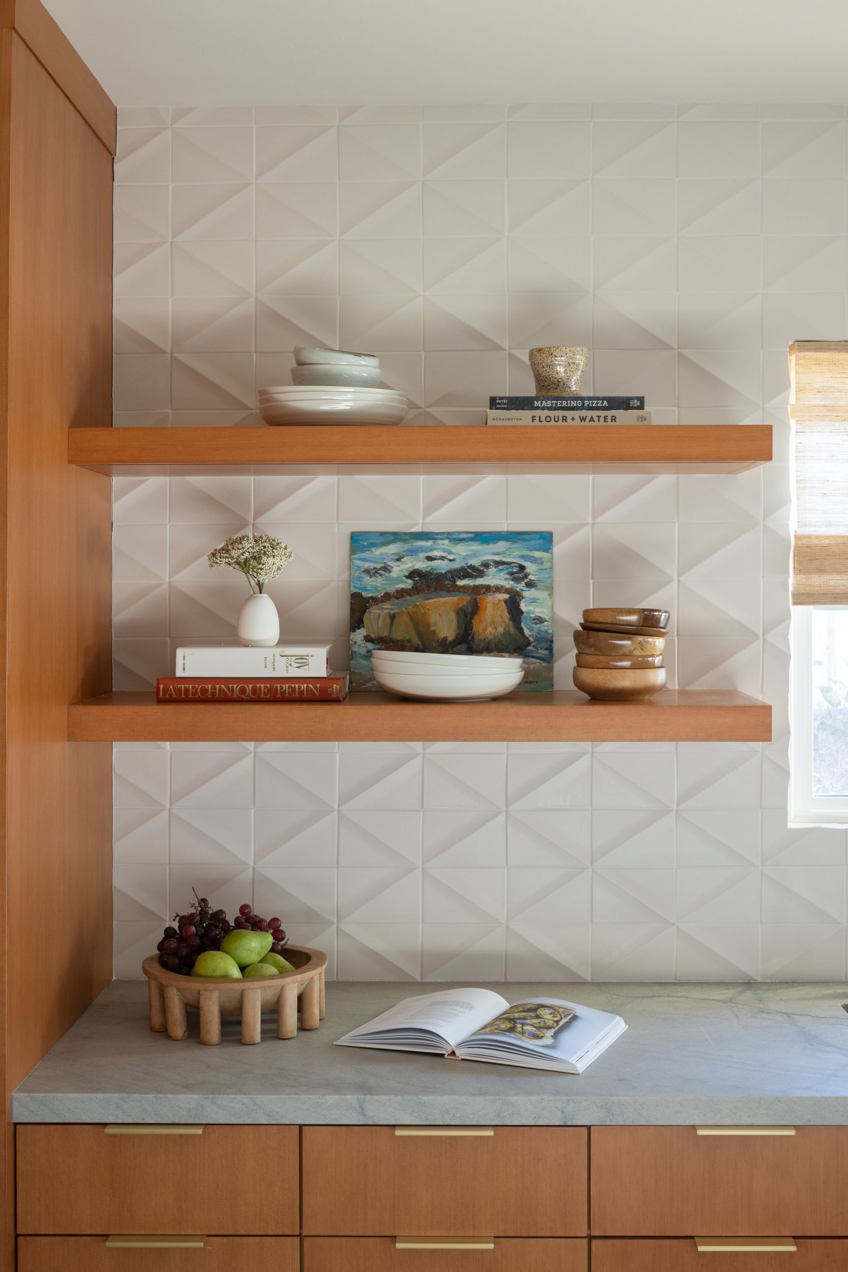 Tile Backsplash in San Diego Bungalow by Keri Michelle Interiors