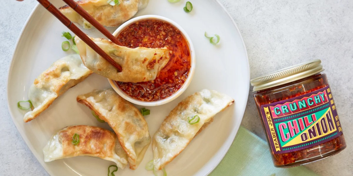 Trader Joe's Dumplings and Crunchy Chili Onion