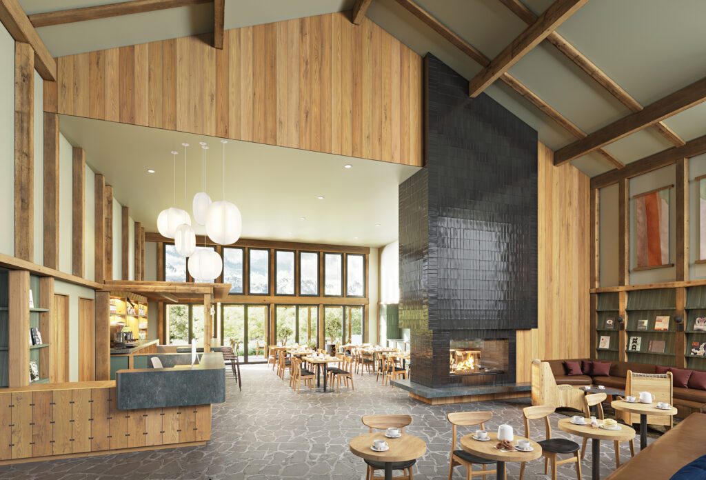Trailborn Estes Park Twin Owls Lobby Restaurant Rendering