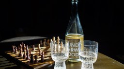 union wine company bubbles by chessboard