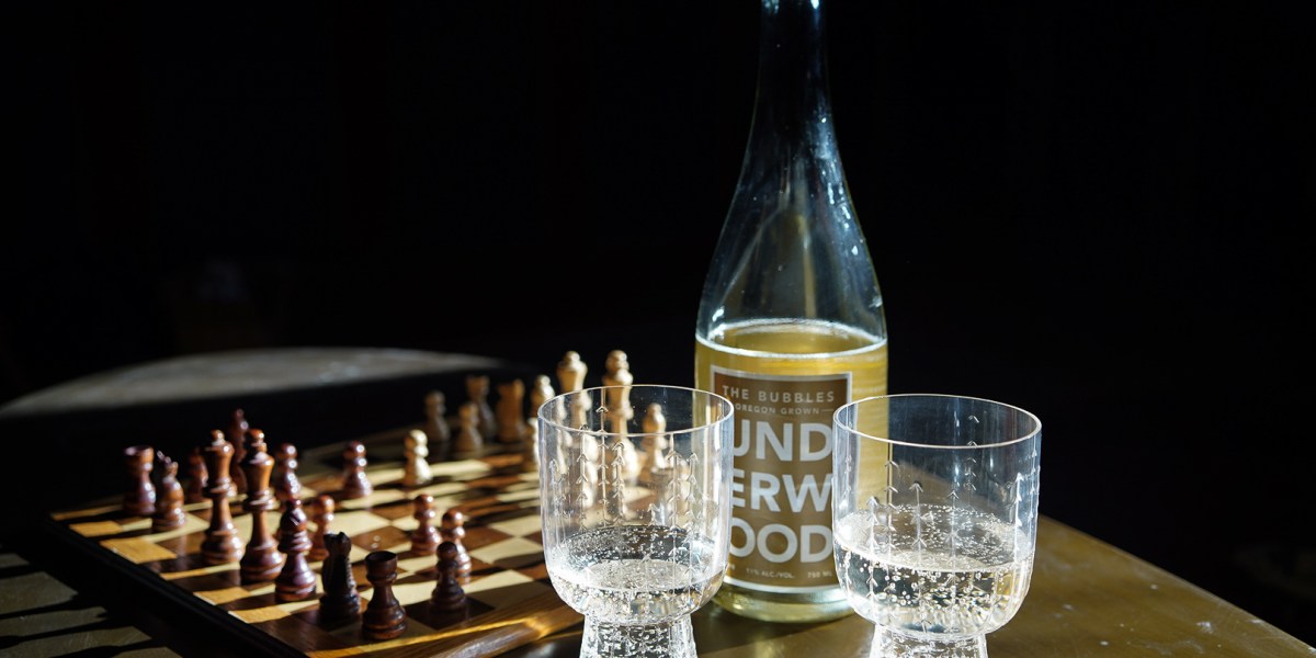 union wine company bubbles by chessboard