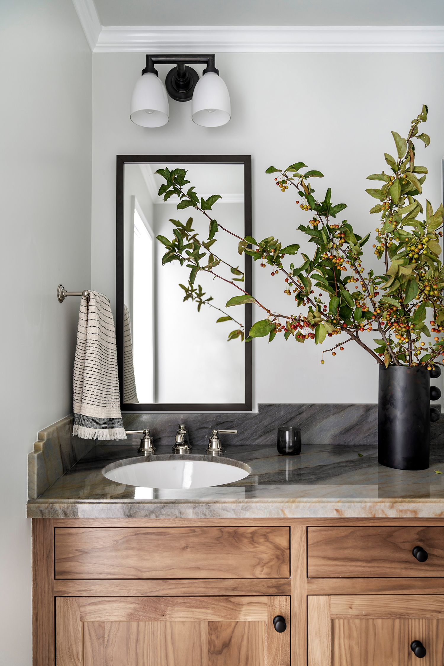 Vanity in San Mateo Bathroom by Melinda Mandell