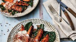 Grilled Sweet Potatoes and Puffed Buckwheat