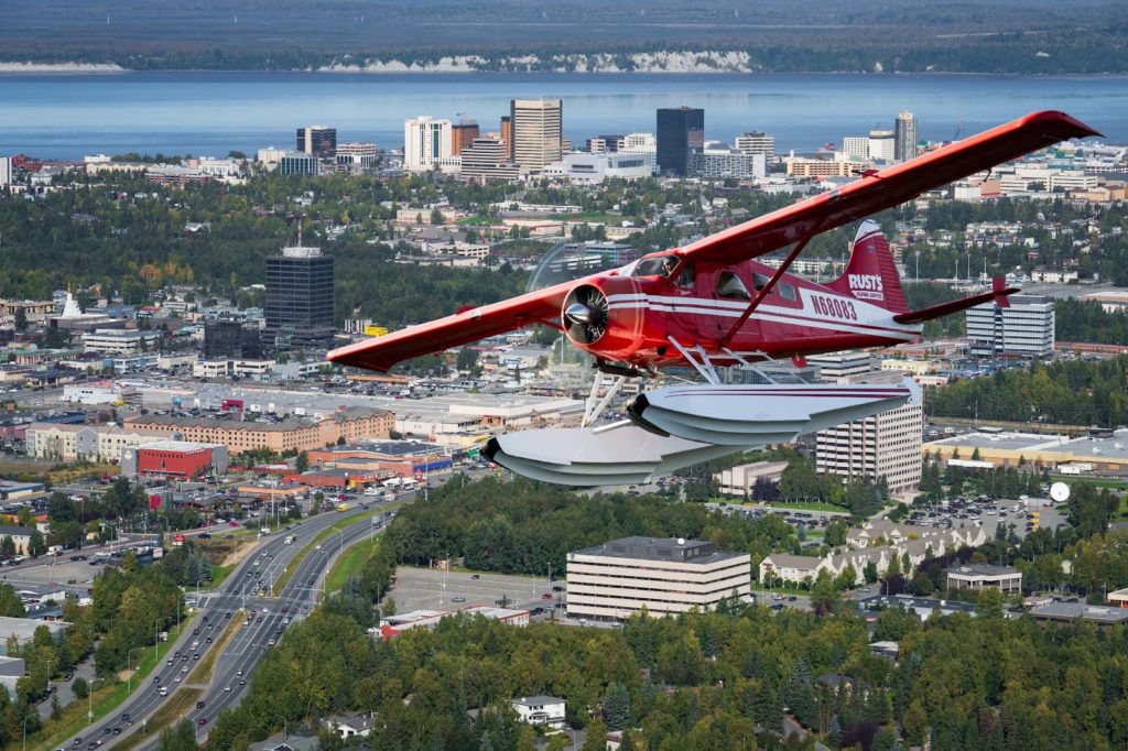 Floatplane over Anchorage