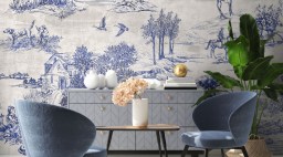 Wallphy Vintage Jouy Style Wallpaper