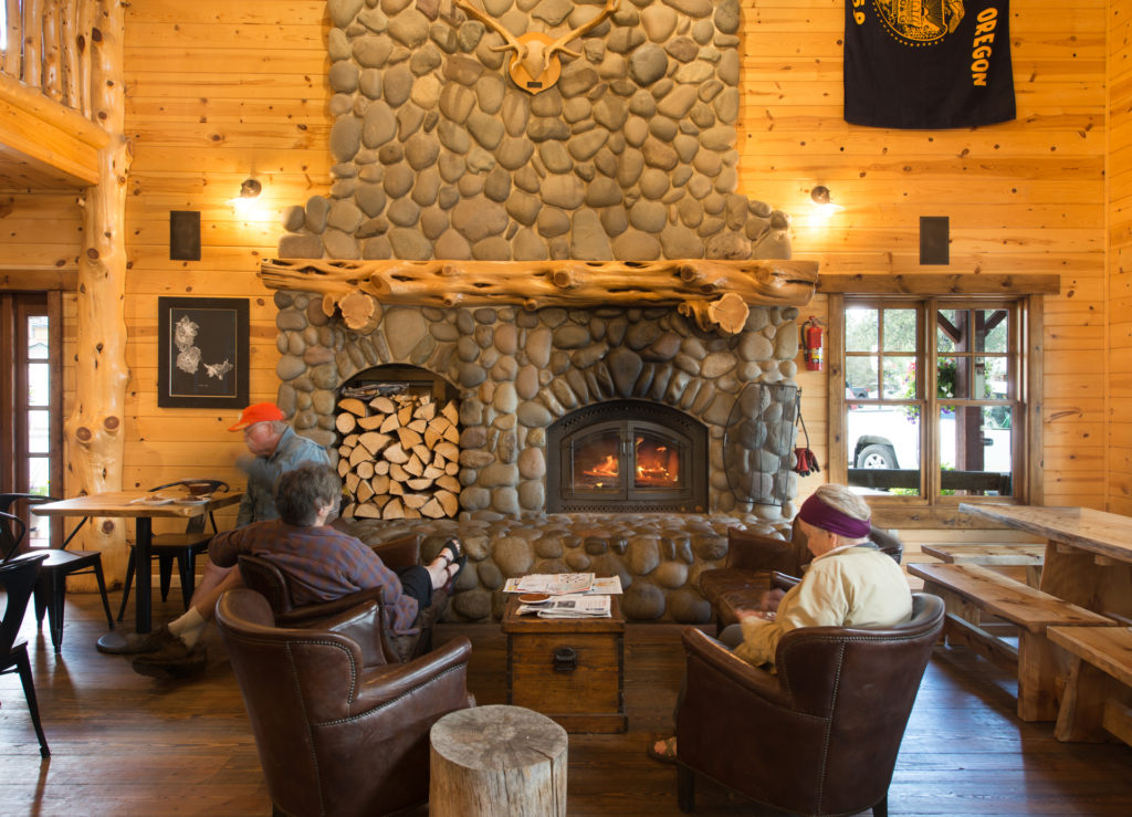 Sisters Coffee Co. fireplace