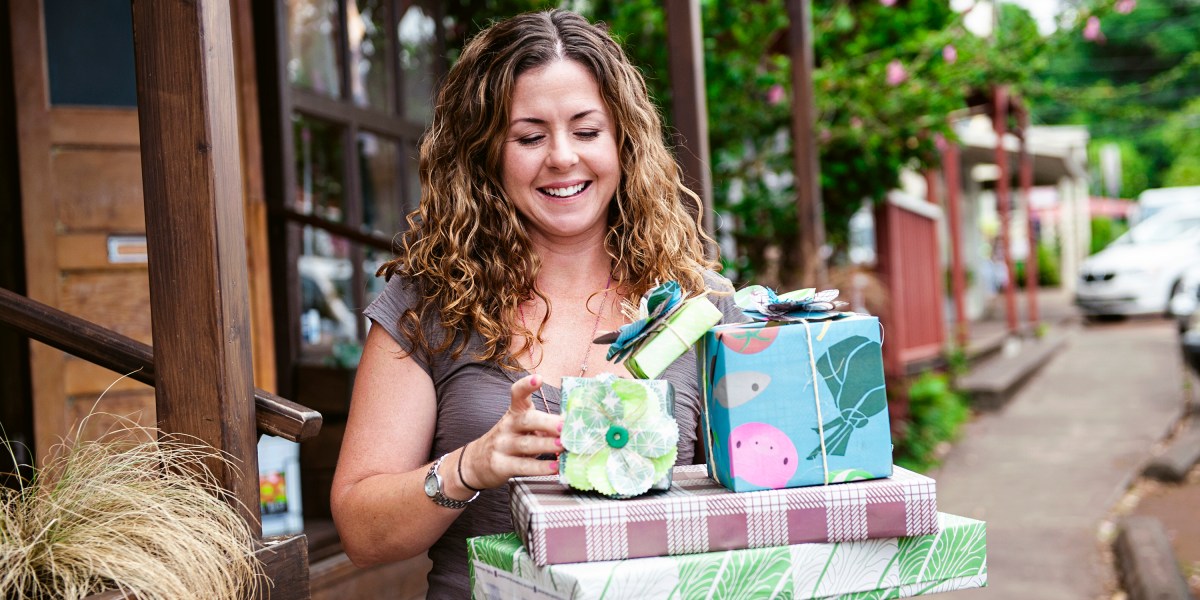 Sara Smith of Wrappily wrapping paper