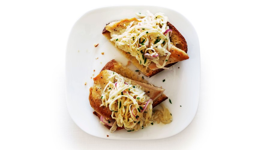 open faced chicken sandwich