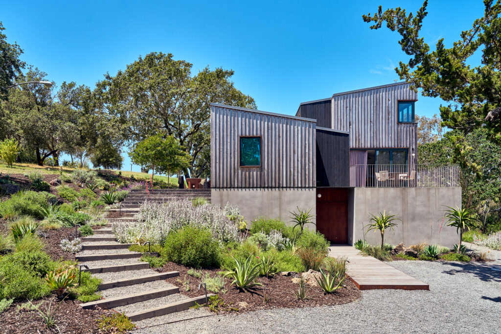 The exterior and landscaping at a Healdsburg home