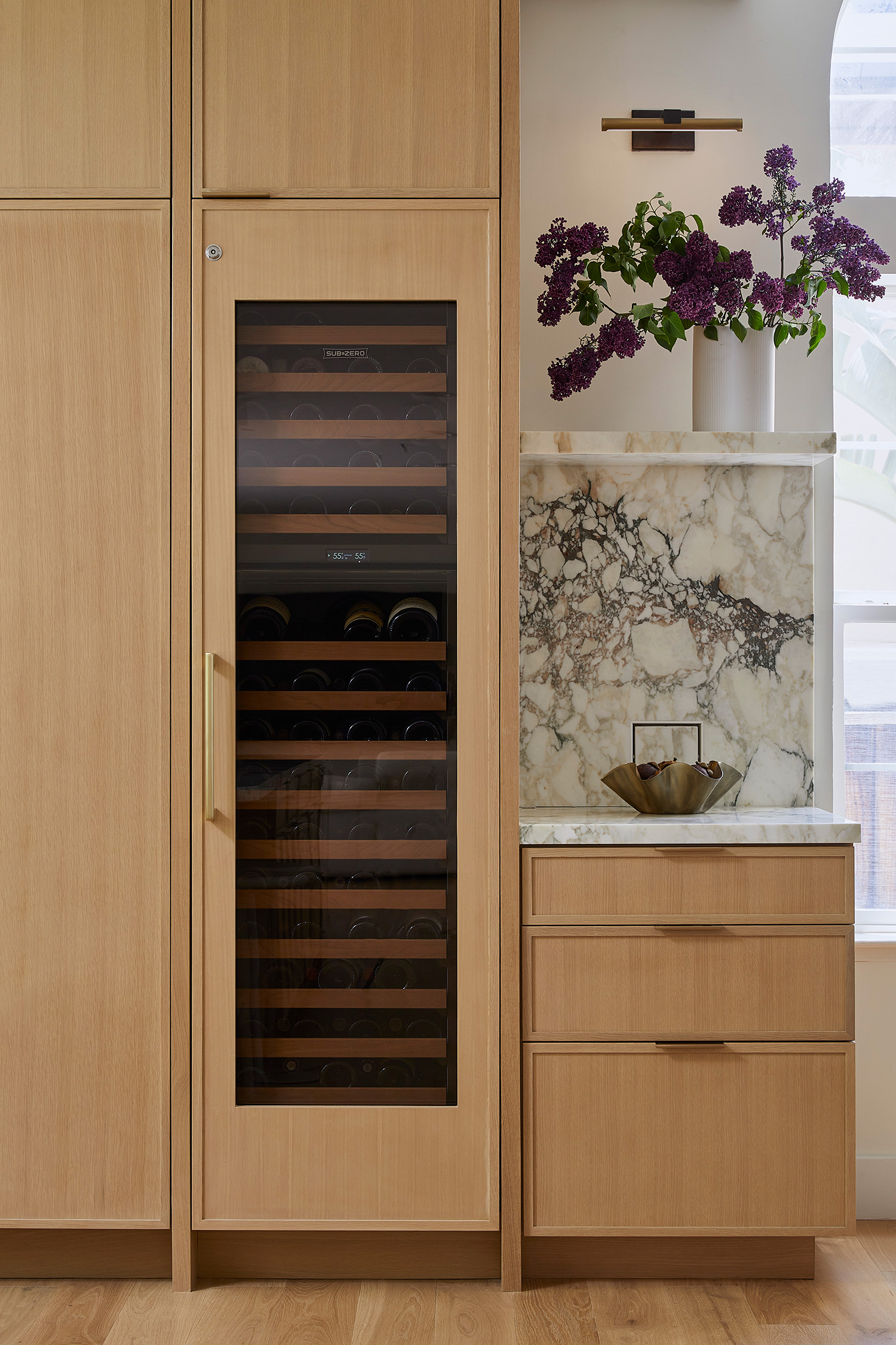 Wine Fridge in Fremont Kitchen by Nina Jizhar