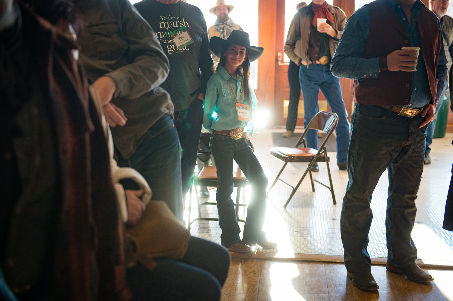 Little girl in crowd at the National Cowboy Poetry Gathering