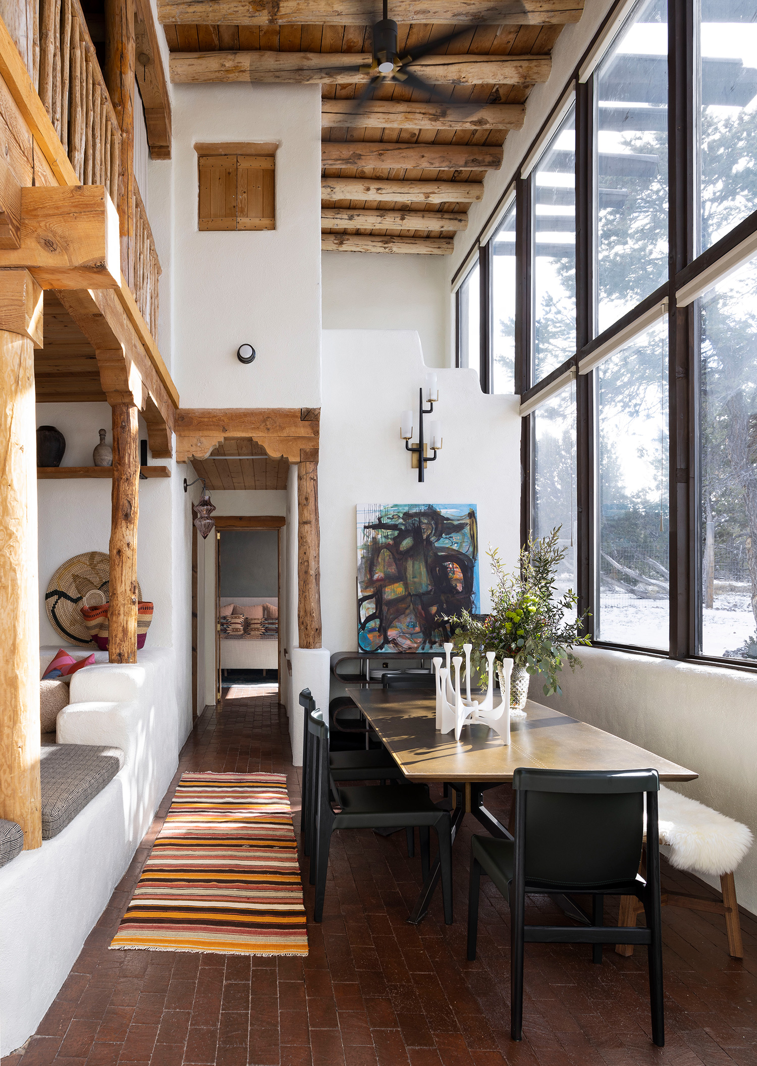 Wood Beams in Santa Fe House by Atelier Interior Design