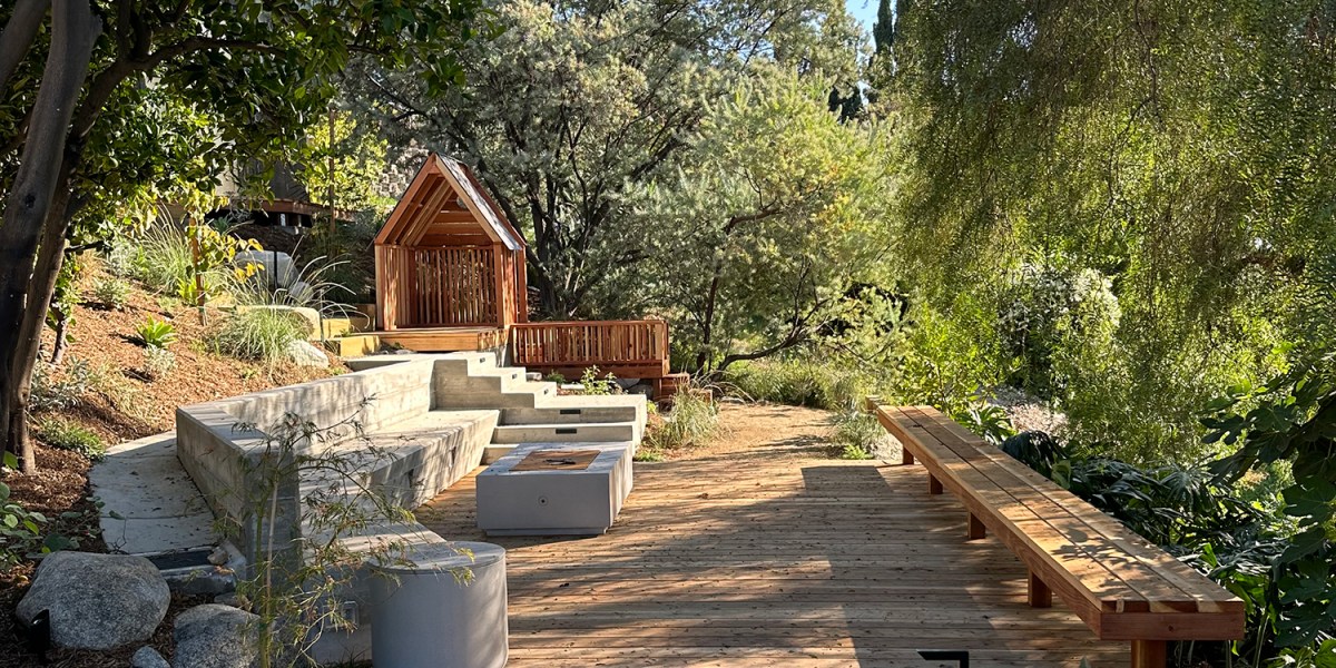 Wooden Slate Structure Nectar Landscape Design