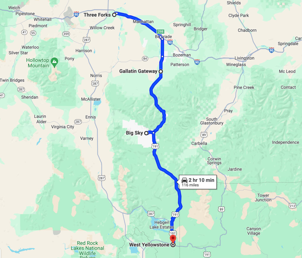 West Yellowstone to Three Forks Roadtrip