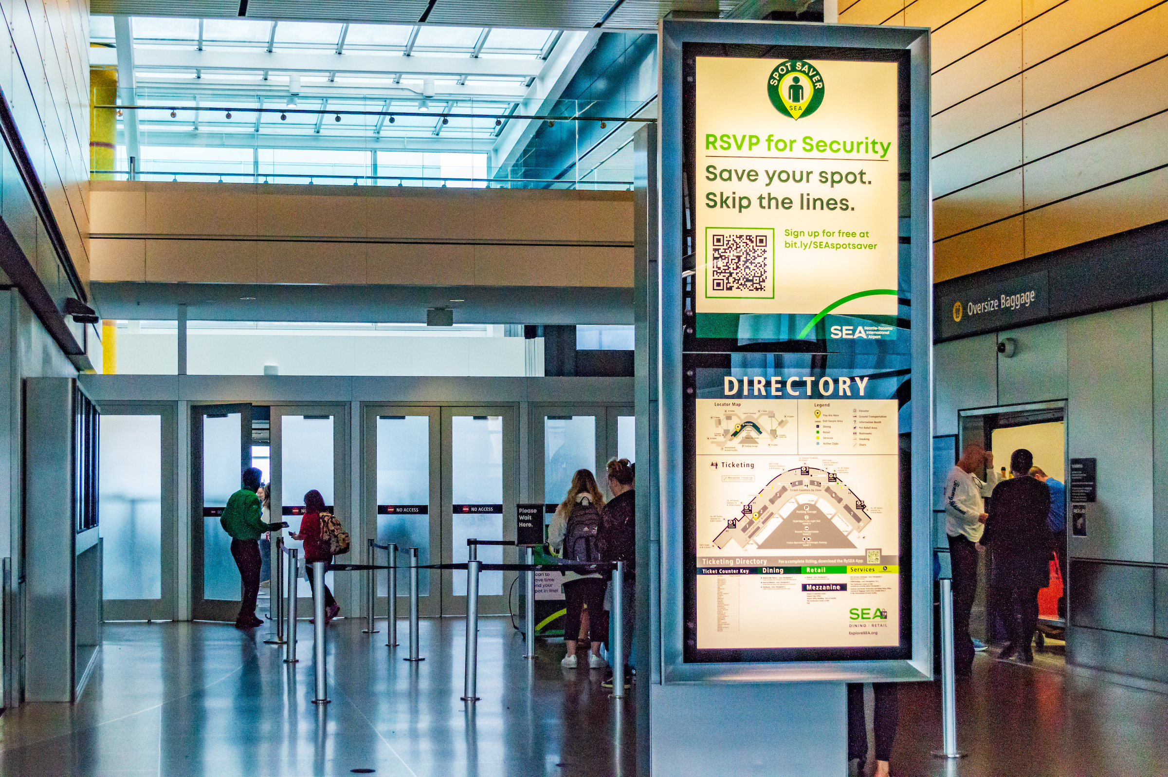 signage-for-sea-spot-saver-to-skip-the-security-line-with-a-free-reservation